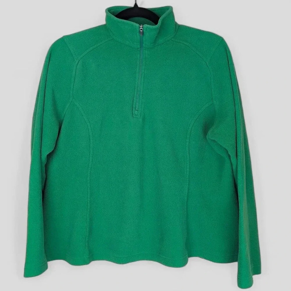 Lands' End Green Polar Fleece Sweater - Picture 3 of 6
